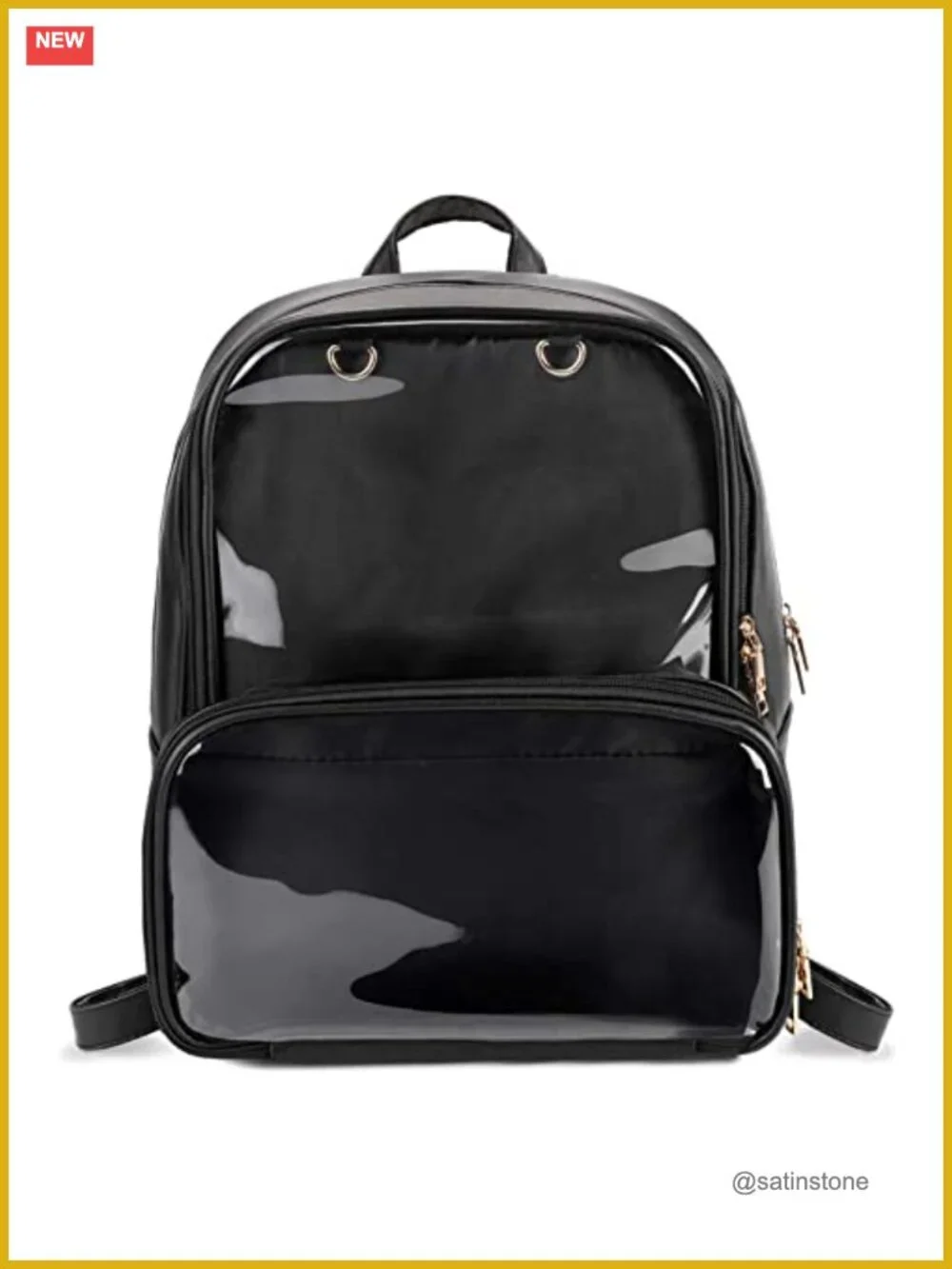 ITA Backpack Double Window Candy PU Leather Backpack with Pin Insert